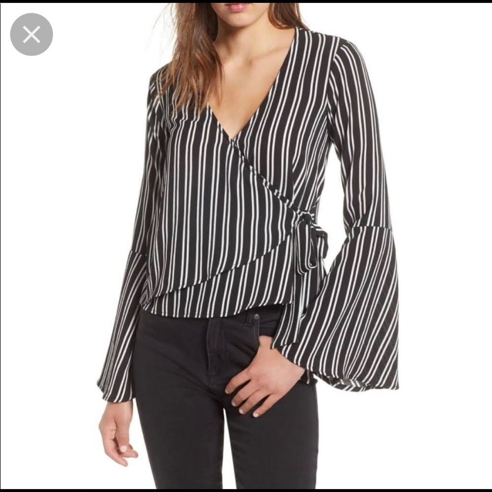 Chloe & Katie wrap top with bell sleeves